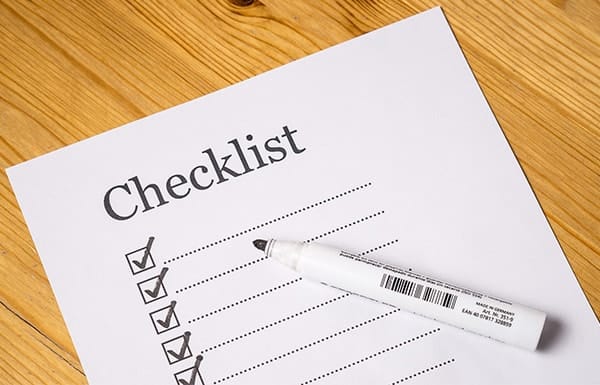checklist with pen ready to use