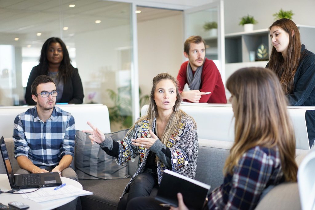 workplace employees involved in a moving an office